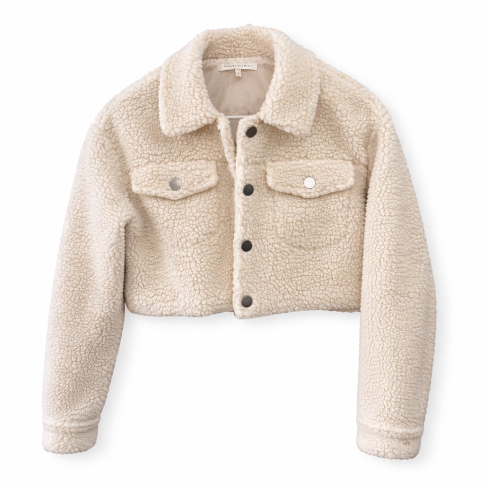 Cream Sherpa Cropped Jacket